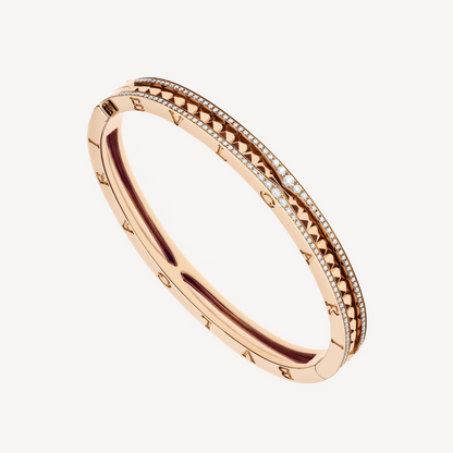 [Kismet Jewels ]ZERO 1 SPIRAL AND PAVED DIAMOND PINK GOLD BRACELET