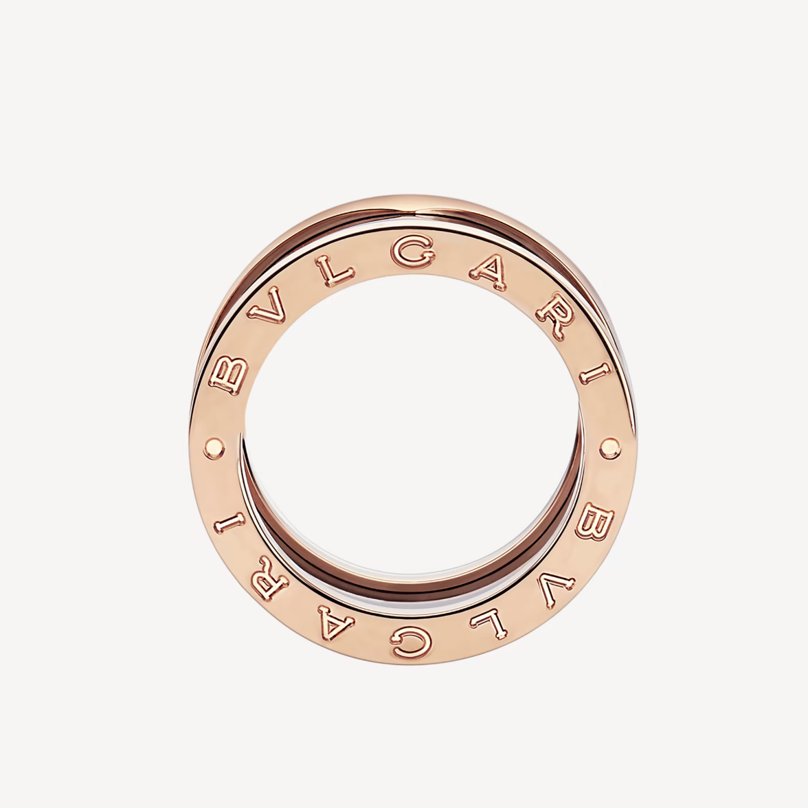 [Kismet Jewels ]ZERO 1 FOUR-BAND LOOPS AND BLACK CERAMIC SPIRAL PINK GOLD RING