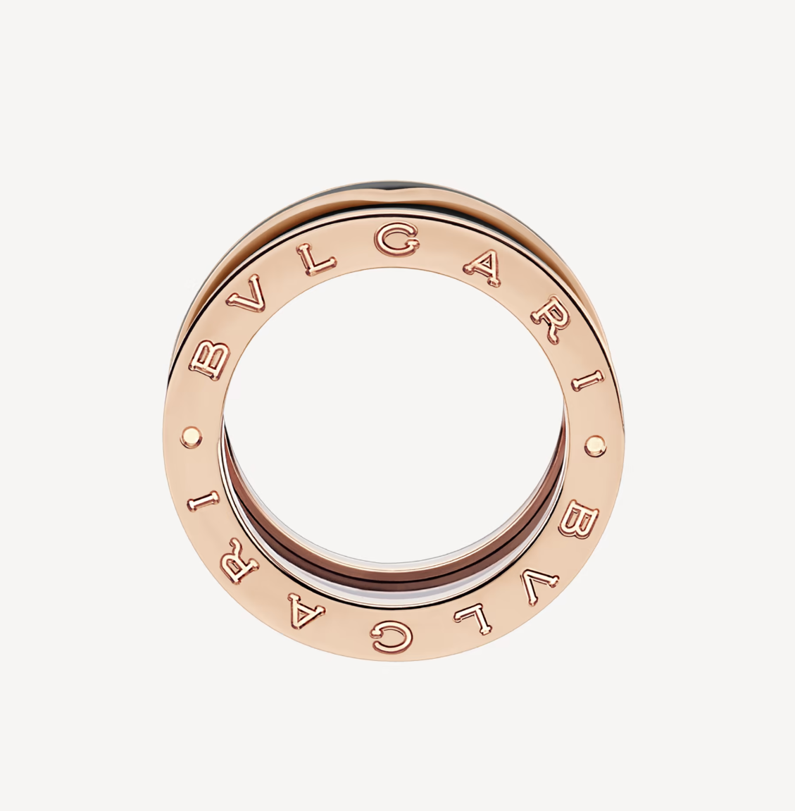 [Kismet Jewels ]ZERO 1 TWO-BAND WITH MATTE BLACK CERAMIC PINK GOLD RING