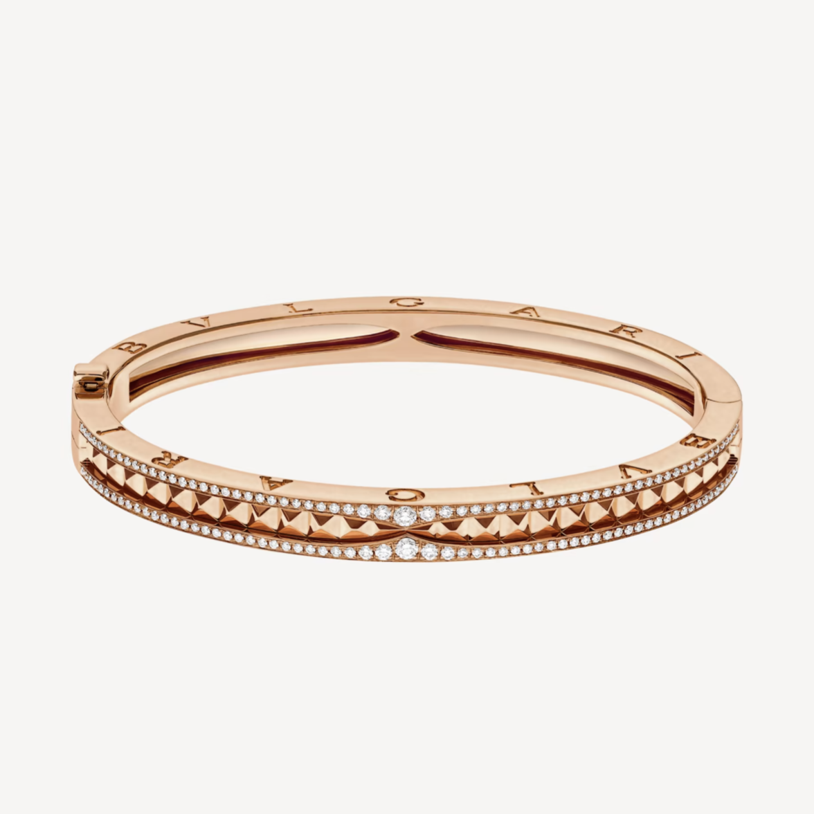 [Kismet Jewels ]ZERO 1 SPIRAL AND PAVED DIAMOND PINK GOLD BRACELET