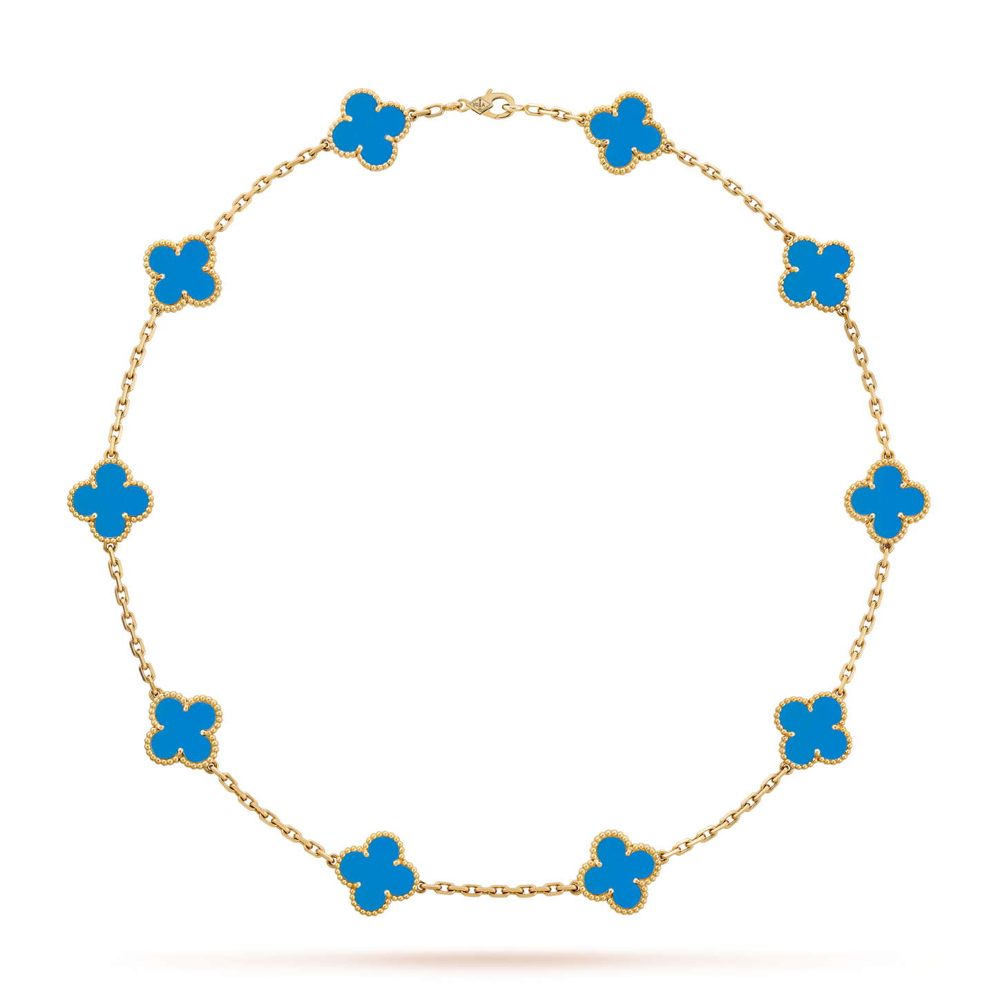 [Kismet Jewels ]CLOVER 10 MOTIFS BLUE AGATE NECKLACE
