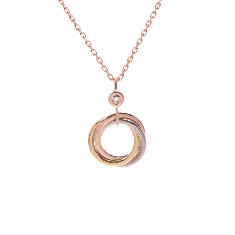 [Kismet Jewels ]TRINITY SILVER GOLD PINK GOLD NECKLACE