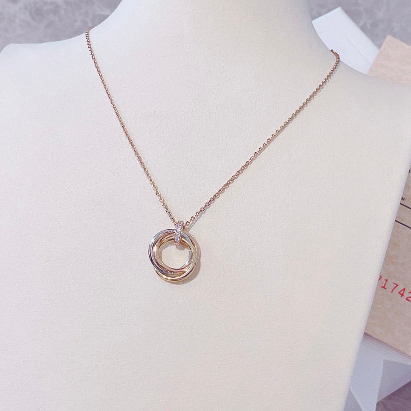 [Kismet Jewels ]TRINITY NECKLACE GOLD  DIAMONDS