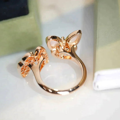 [Kismet Jewels ]TWIN BUTTERFLY DIAMOND MOP RING