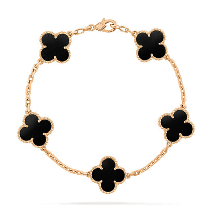 [Kismet Jewels ]CLOVER  5 MOTIFS BLACK ONYX BRACELET