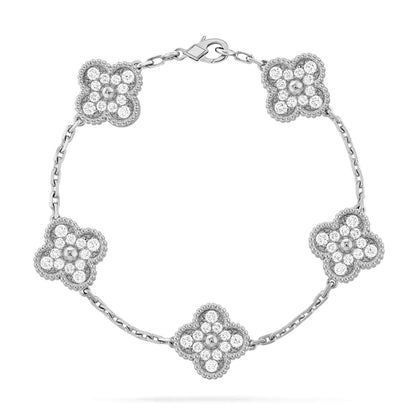 [Kismet Jewels ]CLOVER 5 MOTIFS  DIAMOND BRACELET SILVER