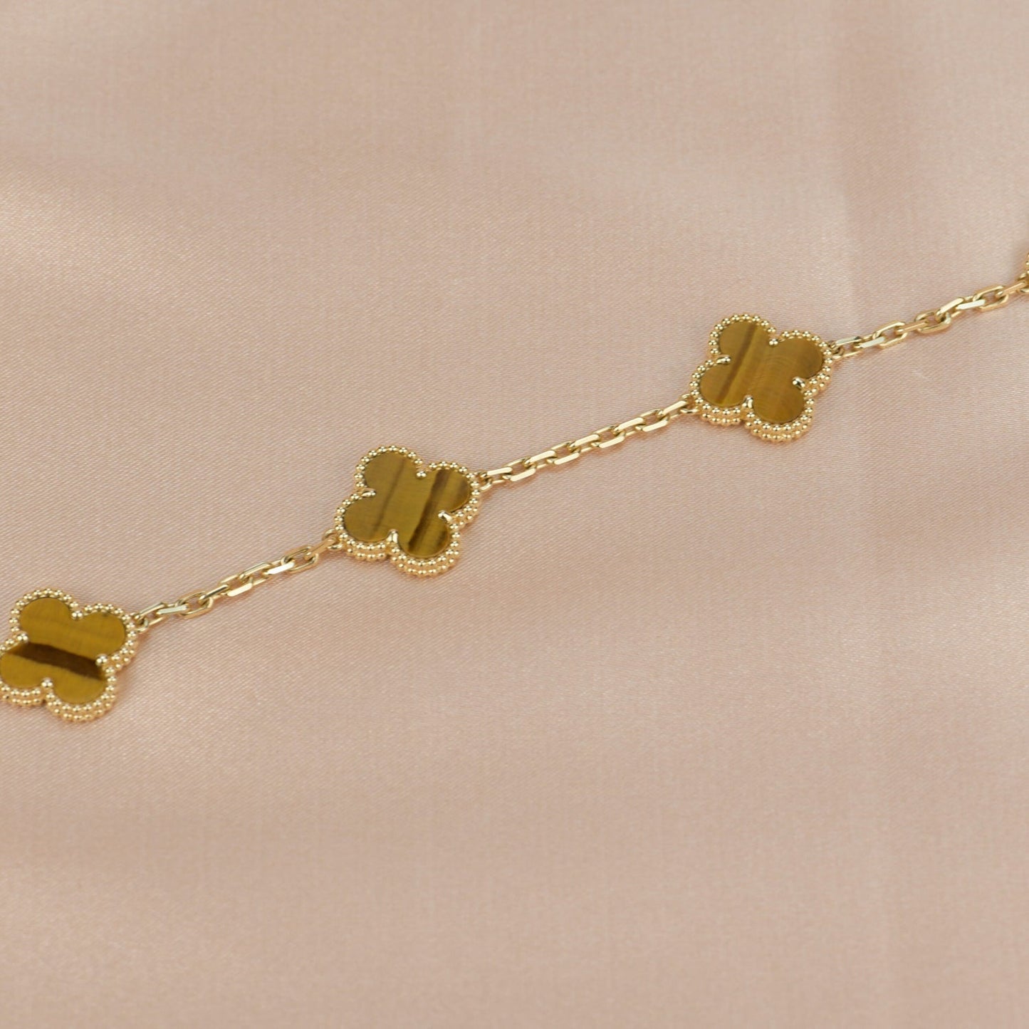 [Kismet Jewels ]CLOVER  5 MOTIFS TIGER EYE BRACELET