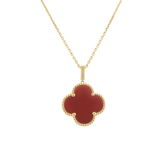 [Kismet Jewels ]CLOVER 25MM NECKLACE GOLD CARNELIAN