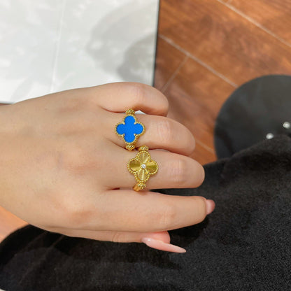 [Kismet Jewels ]CLOVER RIVERSIBLE BLUE AGATE RING