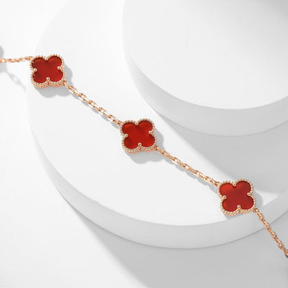 [Kismet Jewels ]CLOVER 10 MOTIFS CARNELIAN NECKLACE