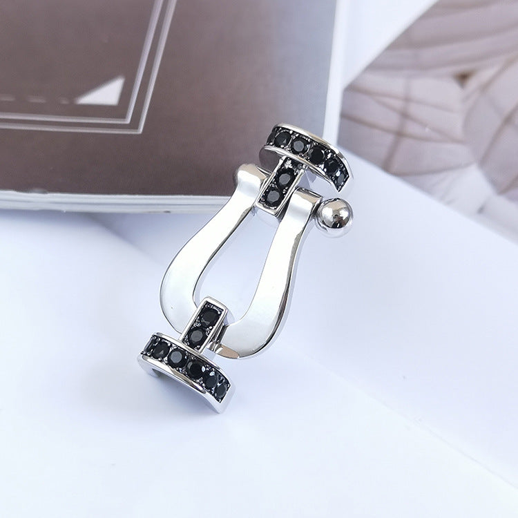 [Kismet Jewels ]FORCE LARGE HORSESHOE BLACK DIAMOND BRACELET SILVER