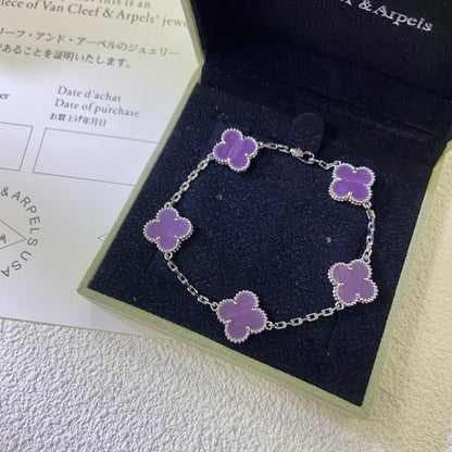 [Kismet Jewels ]CLOVER  5 MOTIFS  PURPLE VIOLET BRACELET