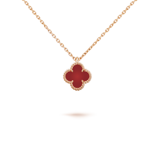 [Kismet Jewels ]CLOVER MINI 9.5MM WHITE CARNELIANS NECKLACE
