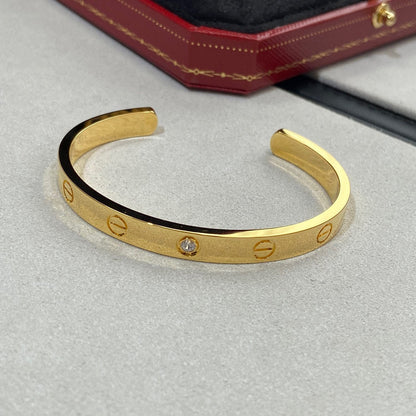 [Kismet Jewels ]LOVE BRACELET 6.1MM 1 DIAMOND OPEN CUFF