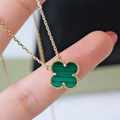 [Kismet Jewels ]CLOVER 15MM MALACHITE SINGLE FLOWER  NECKLACE