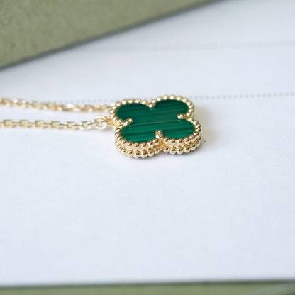 [Kismet Jewels ]CLOVER 15MM MALACHITE SINGLE FLOWER  NECKLACE