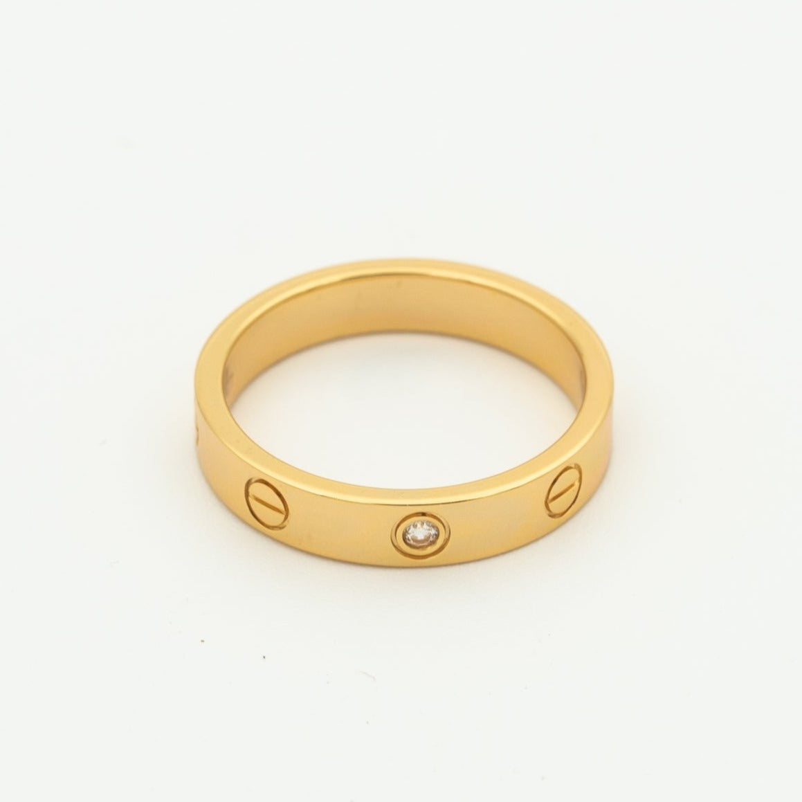 [Kismet Jewels ]LOVE RING 4MM 1 DIAMOND PINK GOLD
