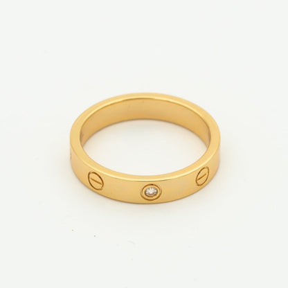 [Kismet Jewels ]LOVE RING 4MM 1 DIAMOND PINK GOLD