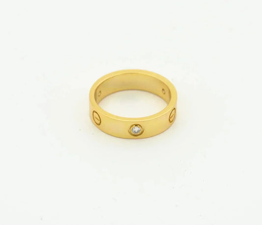 [Kismet Jewels ]LOVE RING 4MM 1 DIAMOND GOLD