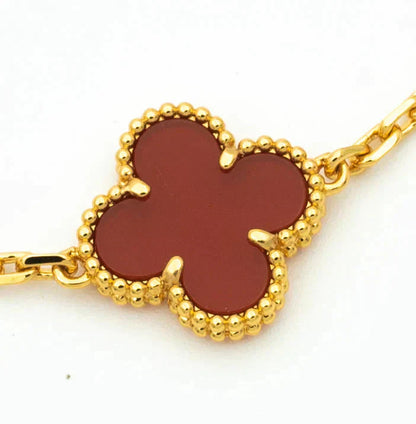 [Kismet Jewels ]CLOVER 5 MOTIFS CARNELIAN DIAMOND BRACELET