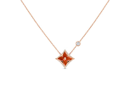 [Kismet Jewels ]STAR NECKLACE PINK GOLD 1 DIAMOND