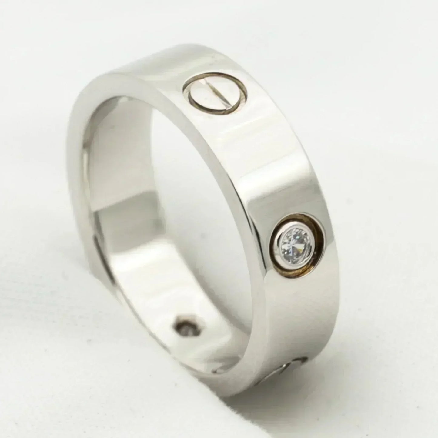[Kismet Jewels ]LOVE RING 5.5MM 3 DIAMONDS SILVER