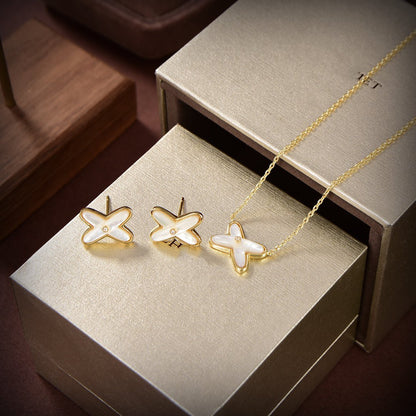 [Kismet Jewels ]JEUX DE WHITE MOP GOLD DIAMOND EARRINGS