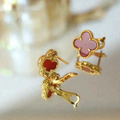 [Kismet Jewels ]CLOVER MEDIUM 1 MOTIFS CARNELIAN  EARRINGS