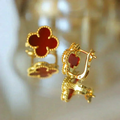 [Kismet Jewels ]CLOVER MEDIUM 1 MOTIFS CARNELIAN  EARRINGS