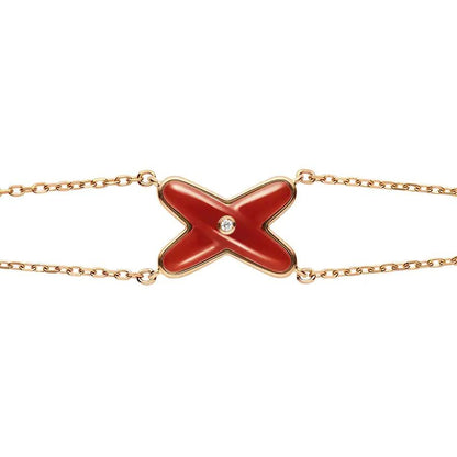 [Kismet Jewels ]JEUX BRACELET CARNELIAN PINK GOLD 1 DIAMOND