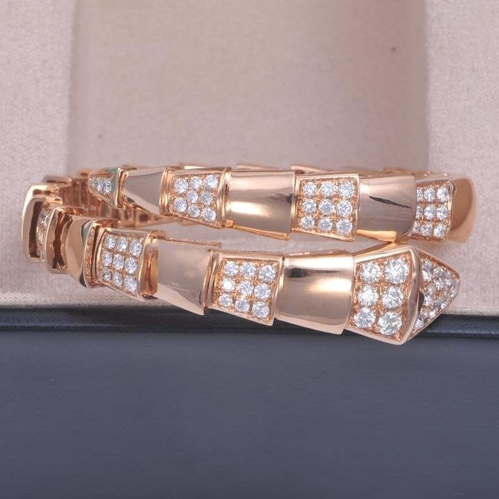 [Kismet Jewels ]SERPENTI WIDE BRACELET PINK GOLD DIAMOND