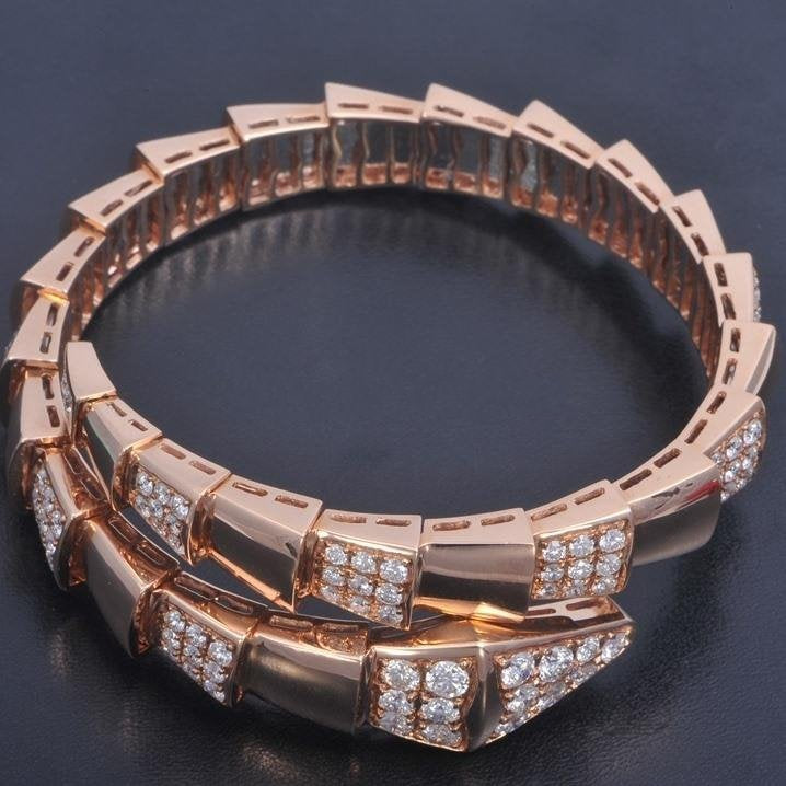 [Kismet Jewels ]SERPENTI WIDE BRACELET PINK GOLD DIAMOND