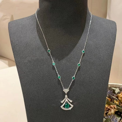 [Kismet Jewels ]DREAM NECKLACE MALACHITE DIAMOND SILVER