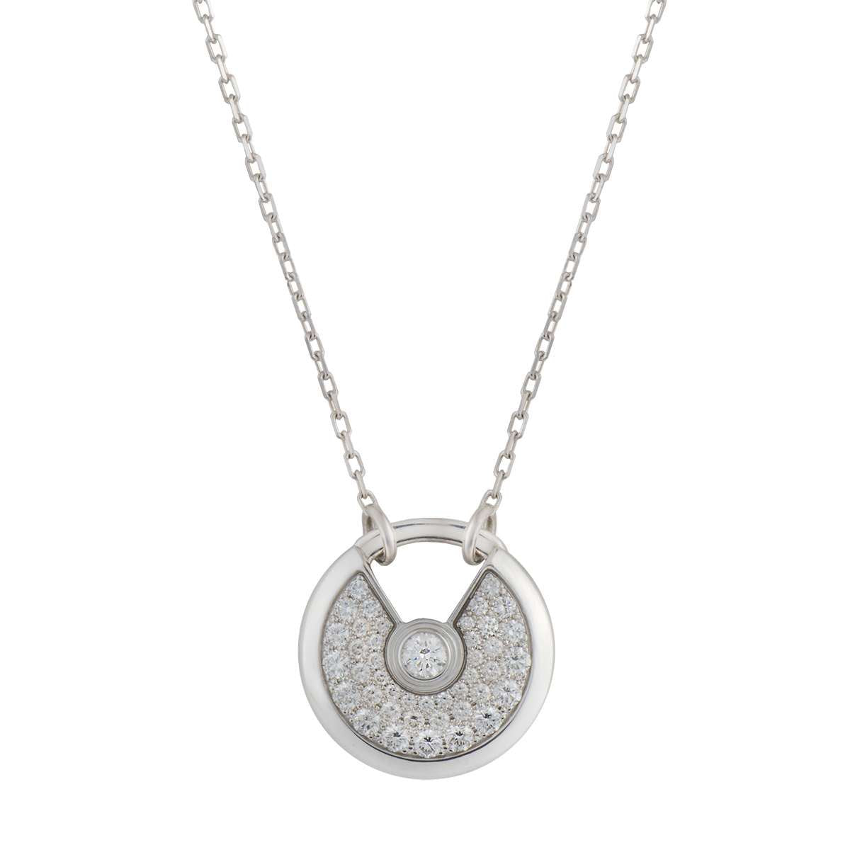 [Kismet Jewels ]AMULETTE SILVER FULL DIAMOND NECKLACE