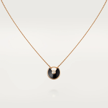 [Kismet Jewels ]AMULETTE ROSE GOLD ONYX NECKLACE