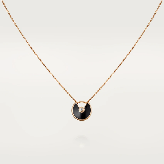 [Kismet Jewels ]AMULETTE ROSE GOLD ONYX NECKLACE