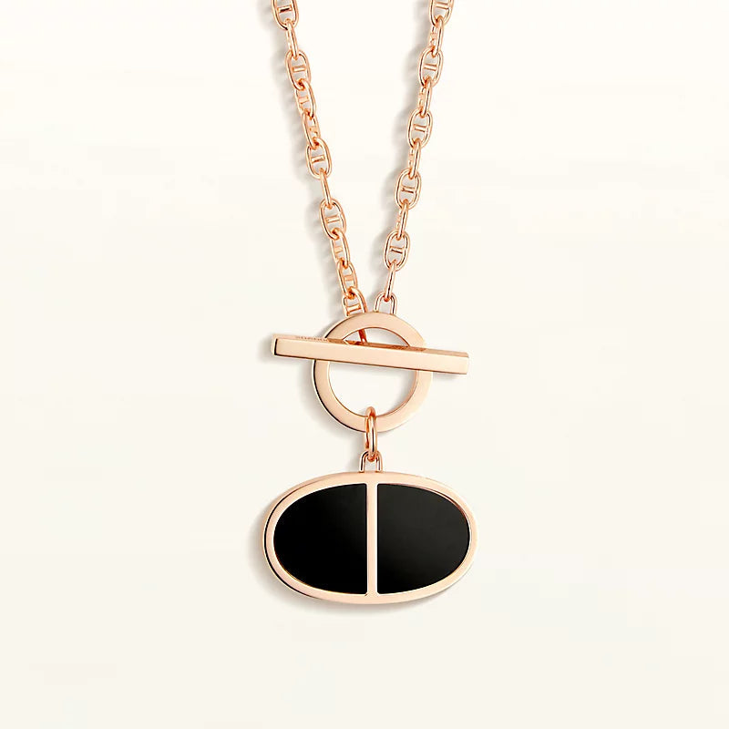 [Kismet Jewels ]CHAINE VERSO BLACK CERAMIC NECKLACE