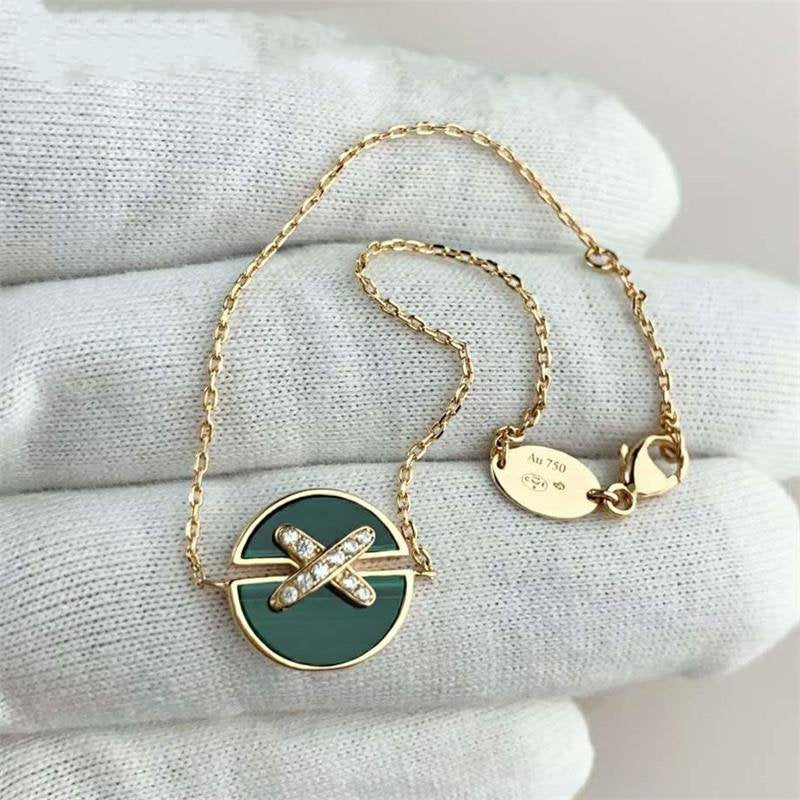 [Kismet Jewels ]JEUX DE BRACELET MALACHITE PINK GOLD DIAMONDS