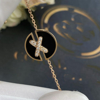 [Kismet Jewels ]JEUX DE BRACELET ONYX PINK GOLD DIAMOND