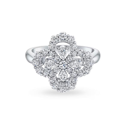[Kismet Jewels ]LOOP RING FULL MOTIF DIAMOND 16MM SILVE