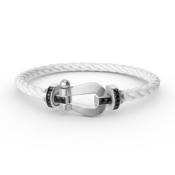 [Kismet Jewels ]FORCE LARGE HORSESHOE BLACK DIAMOND BRACELET SILVER