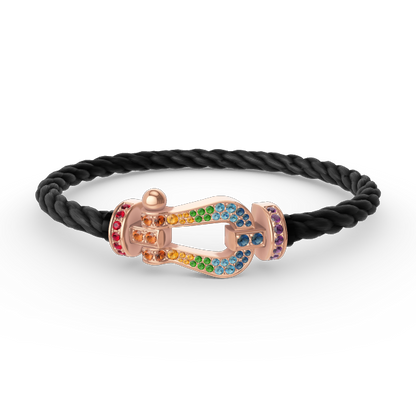 [Kismet Jewels ]FORCE LARGE HORSESHOE  COLORED DIAMOND BRACELET ROSE GOLD