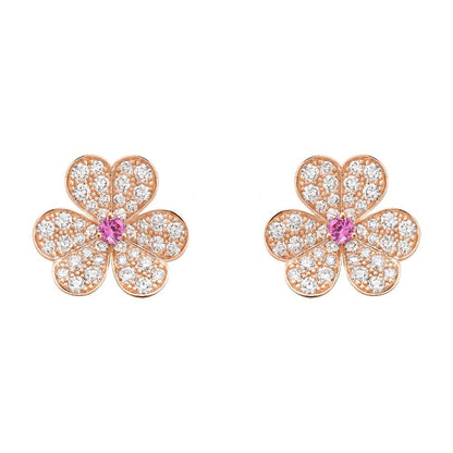 [Kismet Jewels ]FRIVOLE PINK GOLD FLOWER DIAMOND EARRINGS