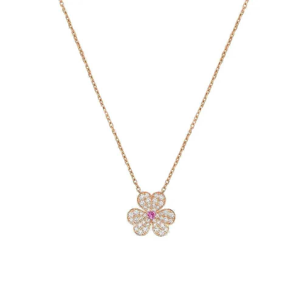 [Kismet Jewels ]FRIVOLE ROSE GOLD FLOWER DIAMOND NECKLACE
