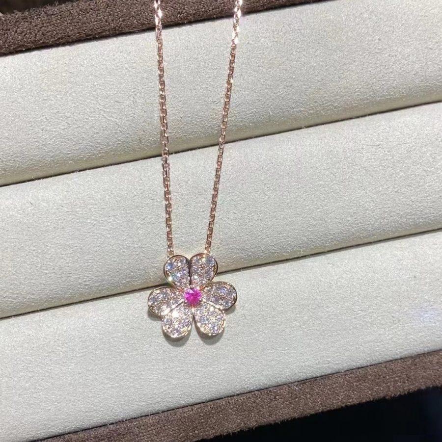 [Kismet Jewels ]FRIVOLE ROSE GOLD FLOWER DIAMOND NECKLACE