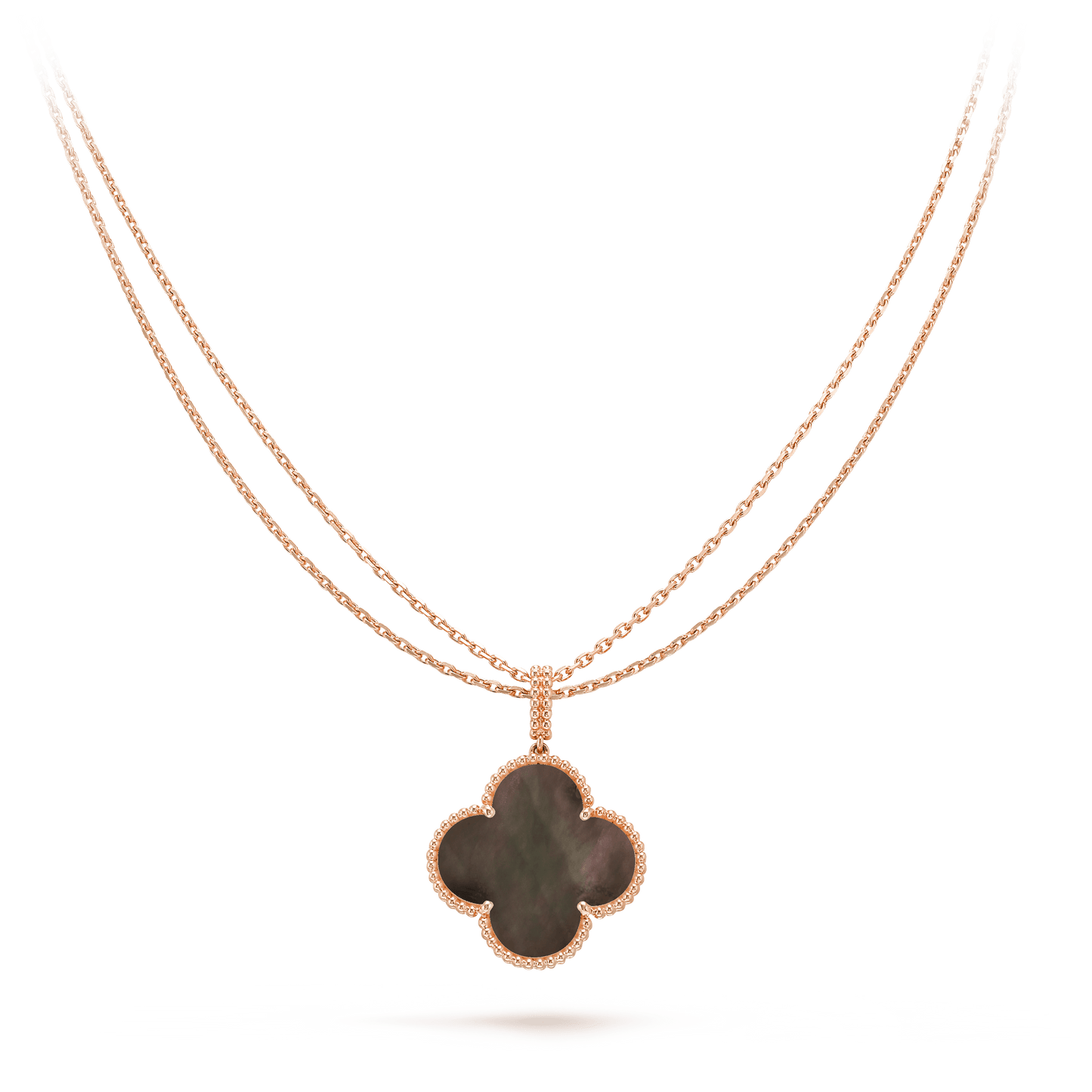 [Kismet Jewels ]CLOVER 25MM GOLD DARK MOP BIG CLOVER NECKLACE