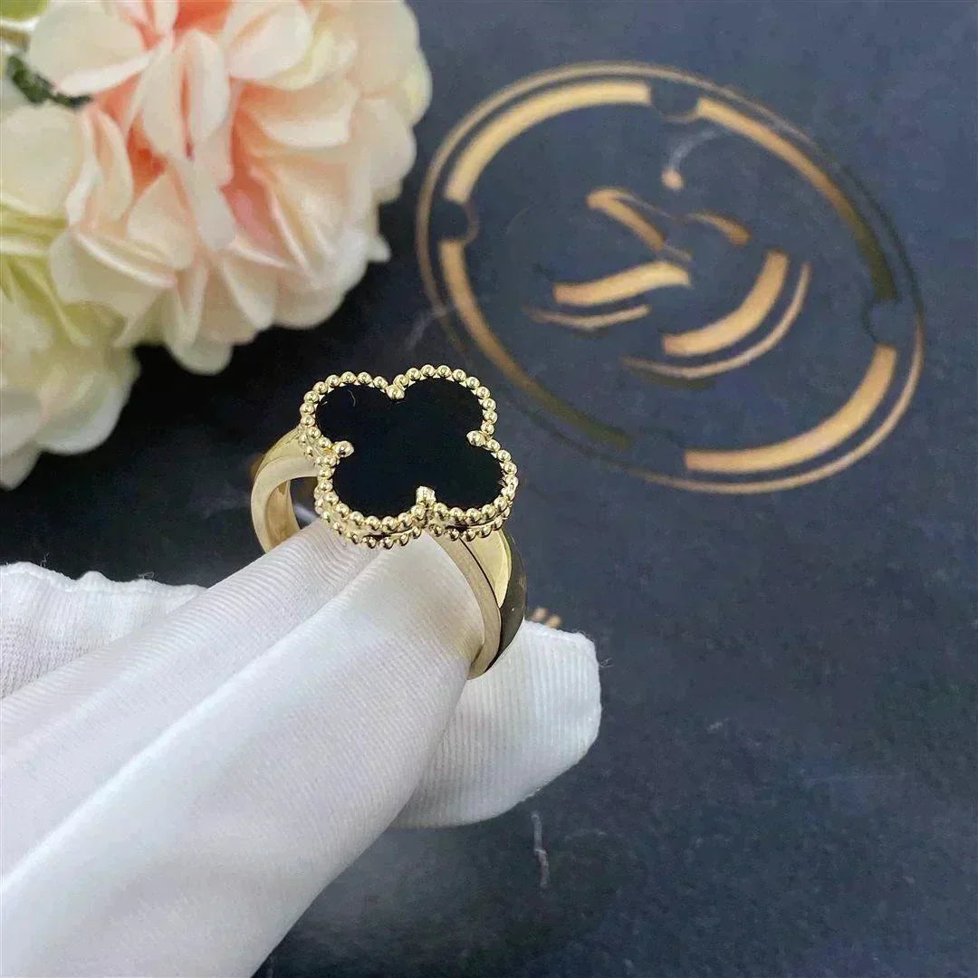[Kismet Jewels ]CLOVER ONYX RING