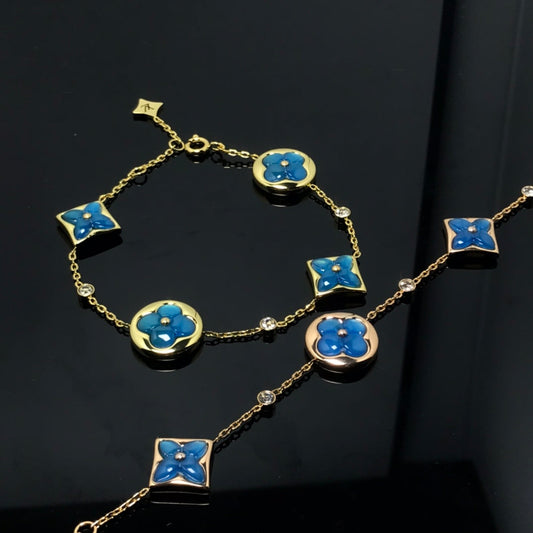 [Kismet Jewels ]STAR AND SUN 4 MOTIF BLUE BRACELET