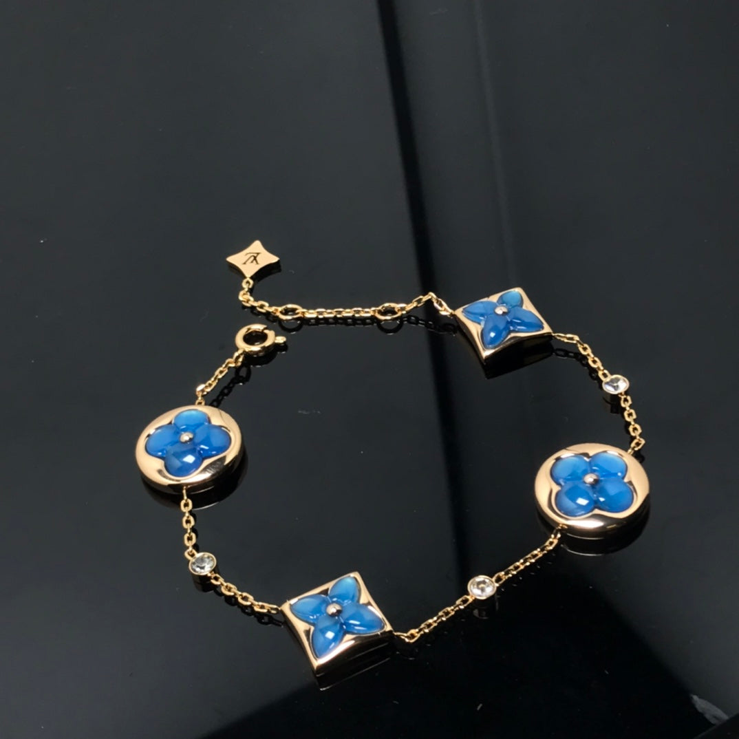 [Kismet Jewels ]STAR AND SUN 4 MOTIF BLUE BRACELET