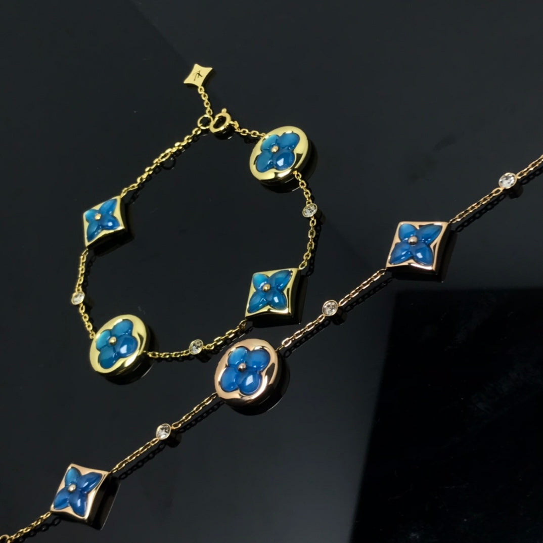 [Kismet Jewels ]STAR AND SUN 4 MOTIF BLUE BRACELET